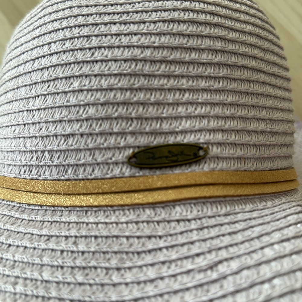 Lavender Panama Jack wide brim sun hat paper straw adjustable purple lilac - Picture 7 of 7